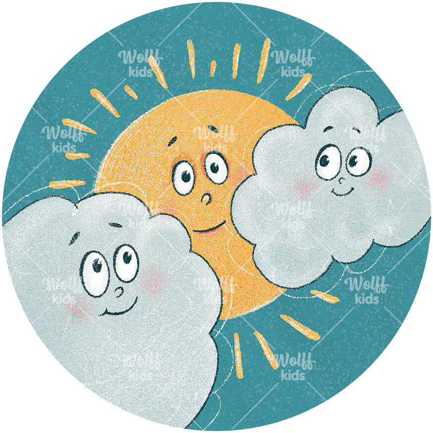 Einzelner Magnet: Sonne und Wolken